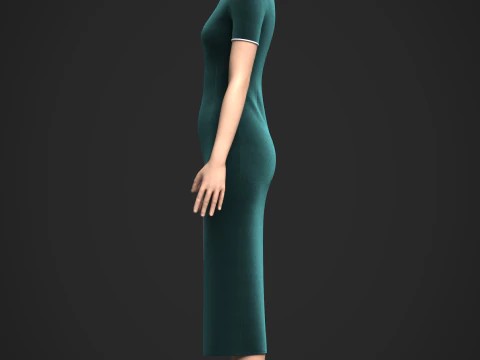 Female Cheongsam 3D Model