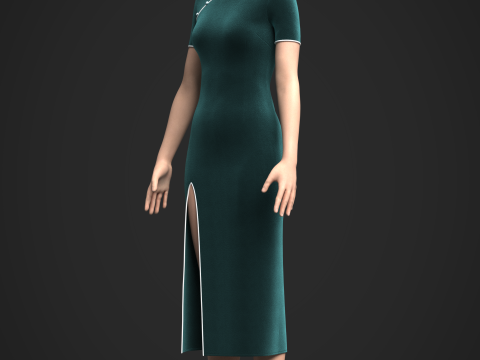 Female Cheongsam 3D Model