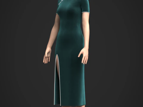 Female Cheongsam 3D Model