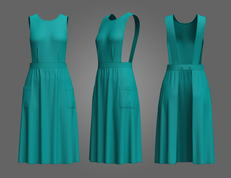 Female Historical Nurse Apron 3D 모델 .c4d .max .obj .3ds .fbx .stl .blend