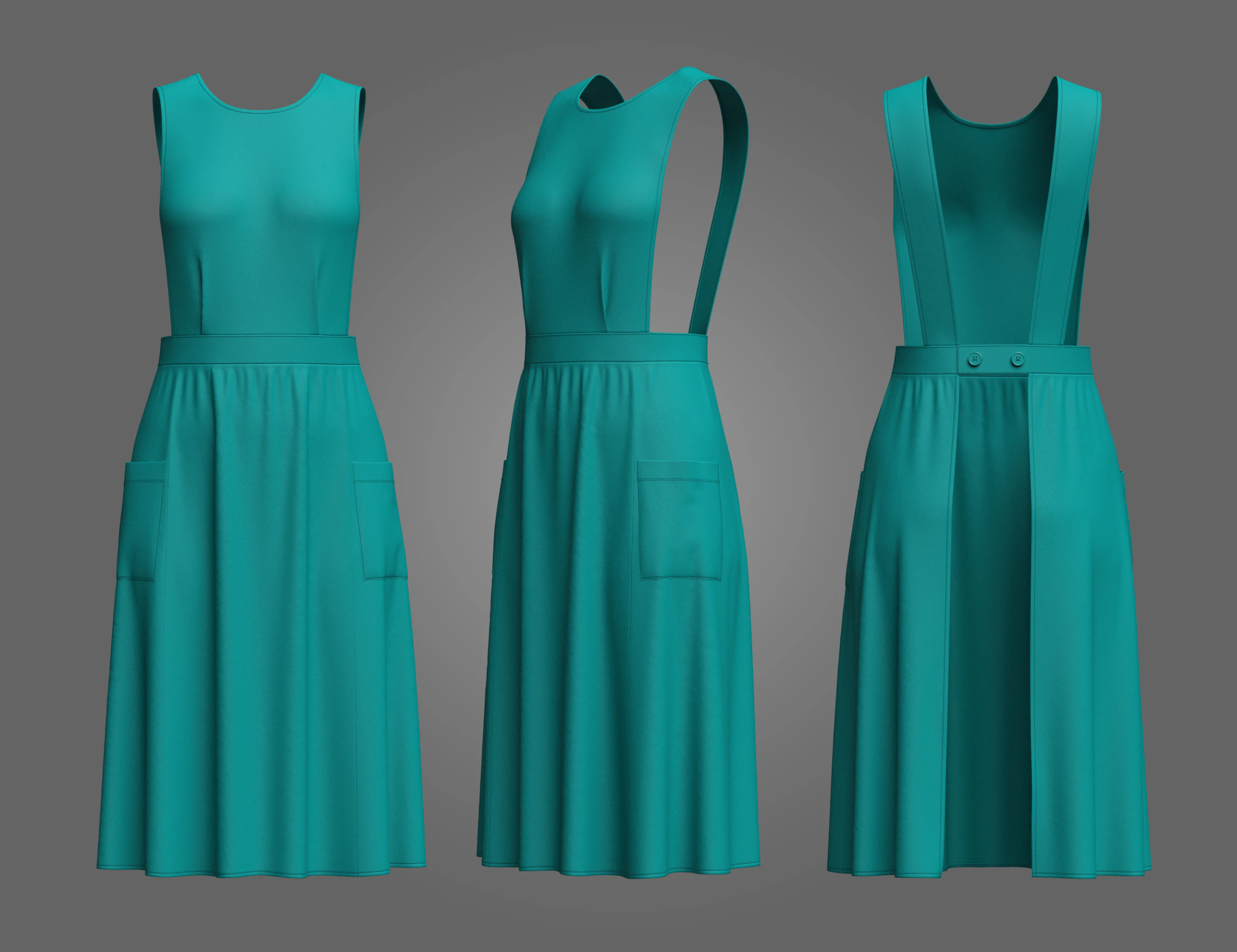 Avental de enfermeira hist&oacute;rica feminina Modelo 3D .c4d .max .obj .3ds .fbx .stl .blend 