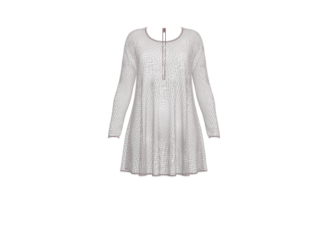 Female Neck Long Sleeve Dress Modelo 3D