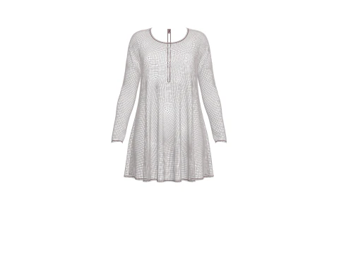 Female Neck Long Sleeve Dress 3D Model