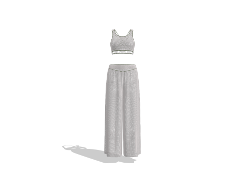Female Top and Ruffle Wide Leg Trouser 3Dモデル