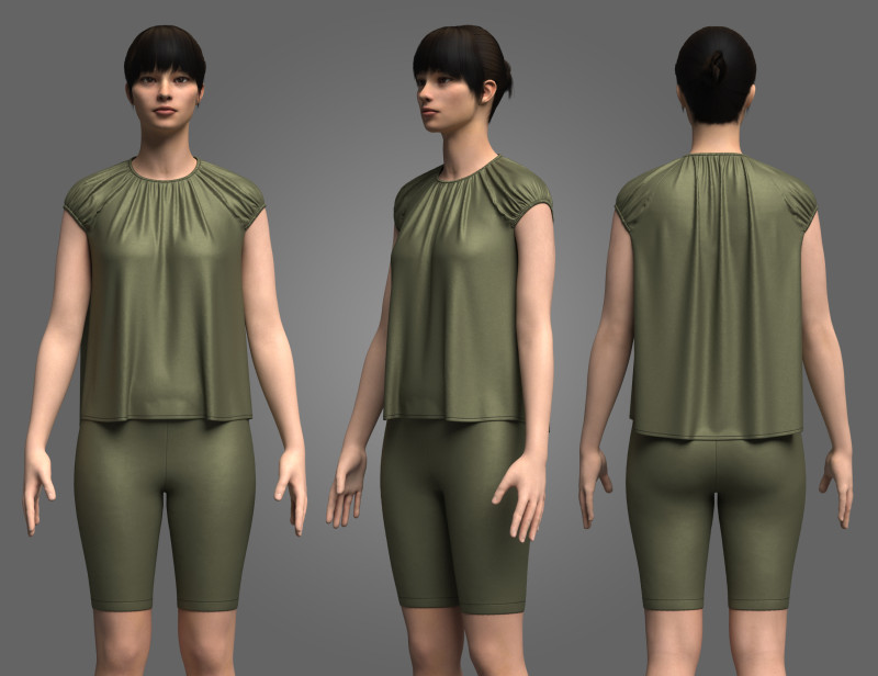 Female Volume Blouse And Legging 3D Model .c4d .max .obj .3ds .fbx .stl .blend