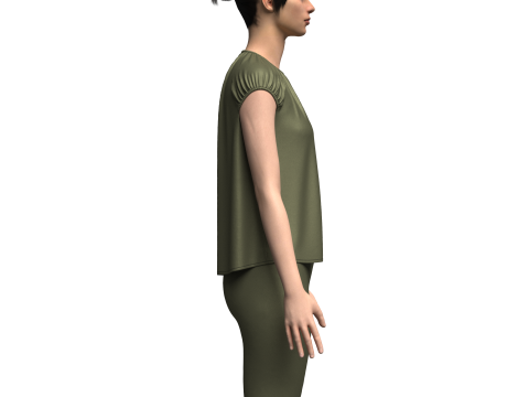 Female Volume Blouse And Legging 3D Model