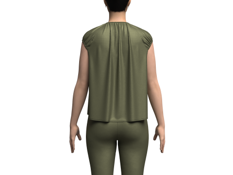 Female Volume Blouse And Legging 3D Model