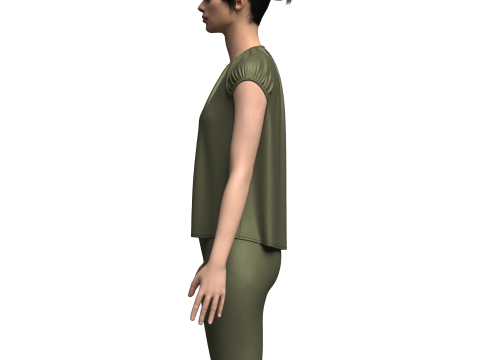 Female Volume Blouse And Legging 3D Model