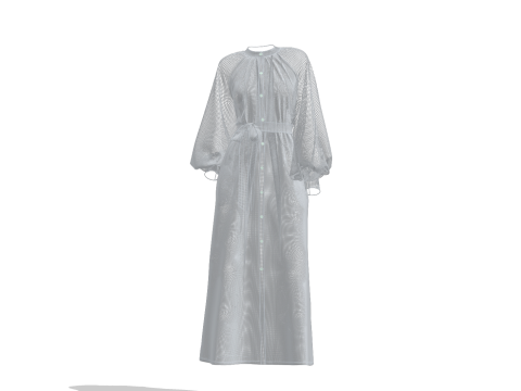 Female Everyday Stripe Maxi Shirt Dress 3D Модель