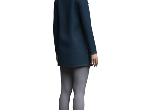 Female Denim Dress and Legging 3D मॉडल