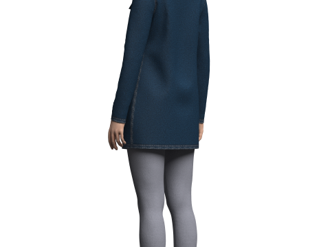 Female Denim Dress and Legging 3D मॉडल