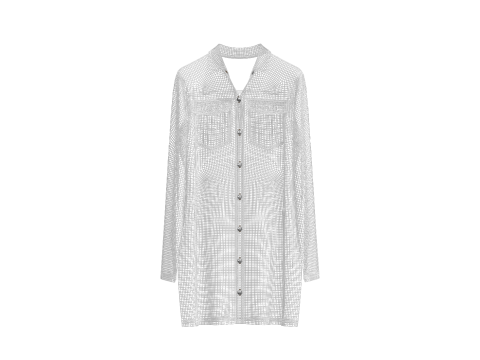 Female Denim Dress On Hanger Modelo 3D