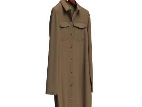 Female Denim Dress On Hanger 3D Model