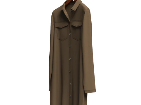 Female Denim Dress On Hanger 3D Model
