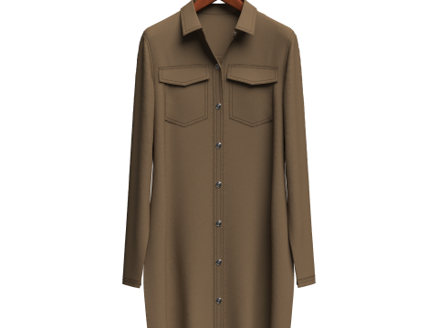 Female Denim Dress On Hanger Modelo 3D