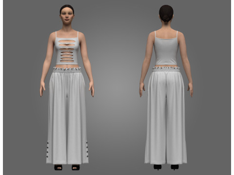 Female flair Pant 3D Model