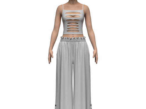 Female flair Pant 3D 모델