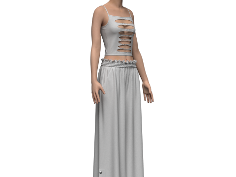 Female flair Pant 3D 모델