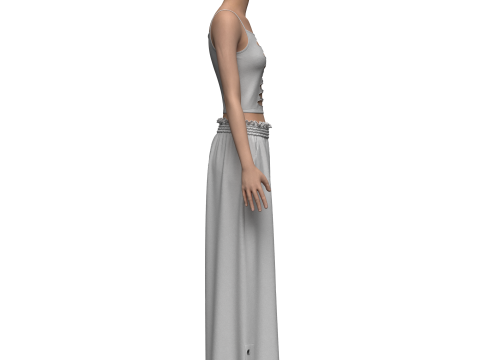 Female flair Pant 3D 모델