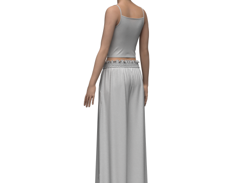 Female flair Pant 3D 모델