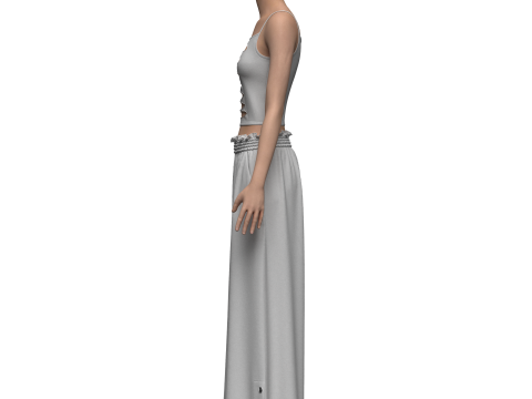Female flair Pant 3D 모델