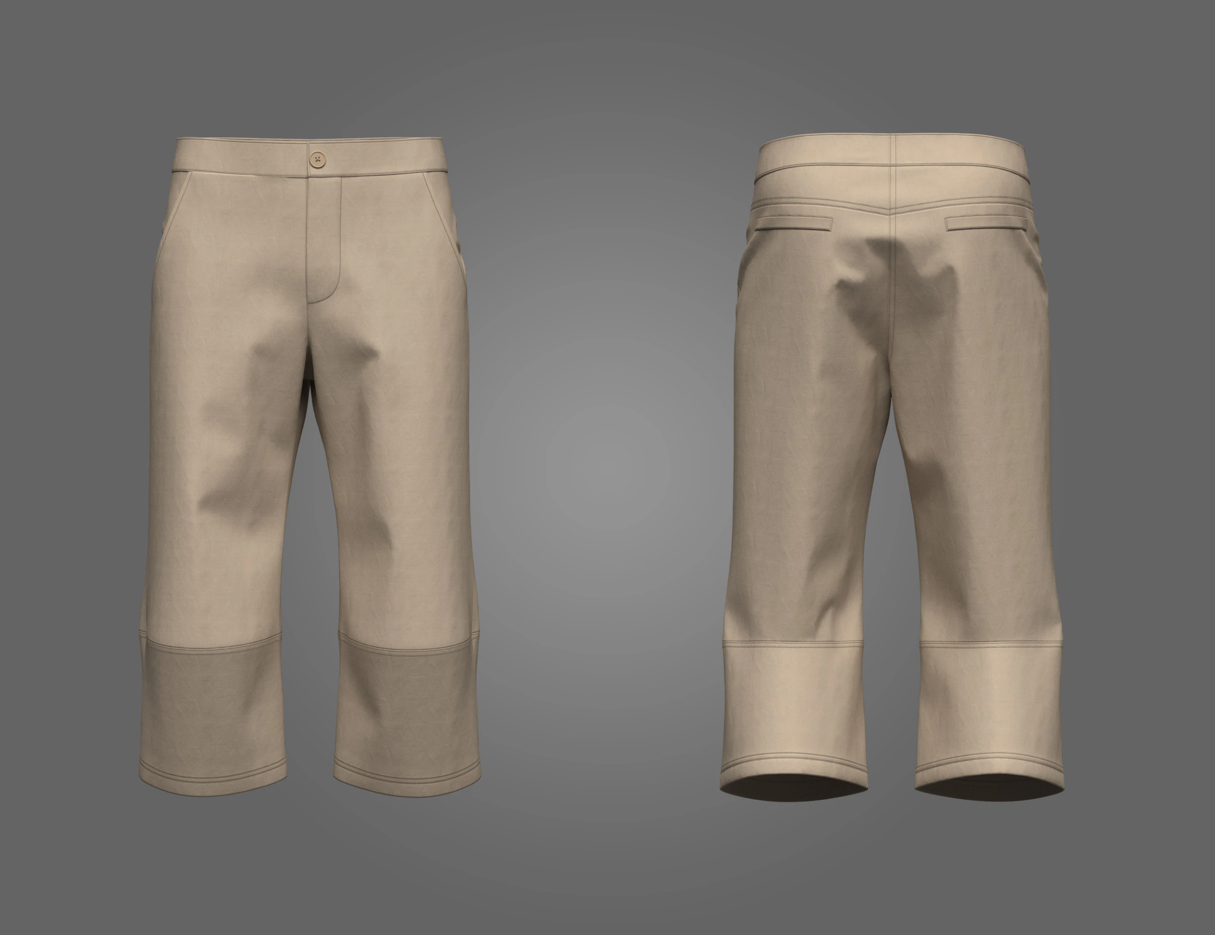 Male Hiking Capri Pant 3D Model .c4d .max .obj .3ds .fbx .stl .blend 