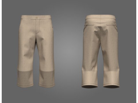 Male Hiking Capri Pant 3D Model