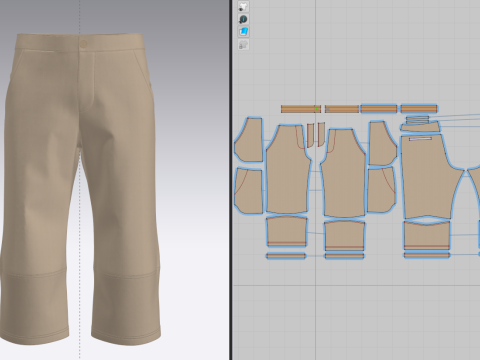 Male Hiking Capri Pant 3D Модель