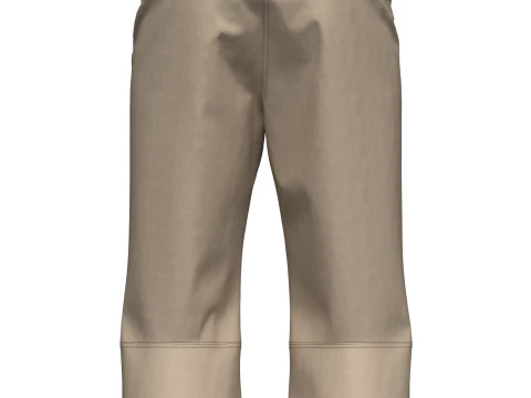 Male Hiking Capri Pant 3D Model