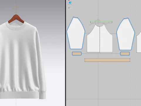 Moletom Raglan Unissex Modelo 3D