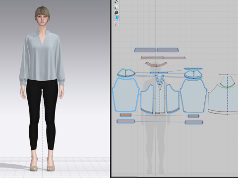 Female Raglan Blouse 3D Model