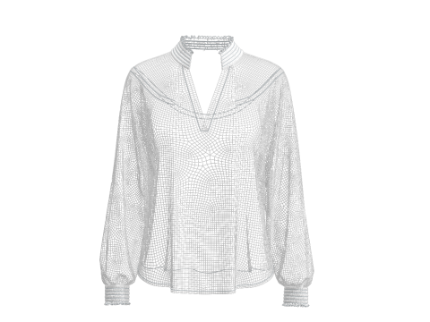 Female Raglan Blouse 3D Model