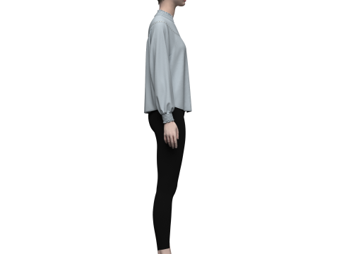 Female Raglan Blouse 3D Model