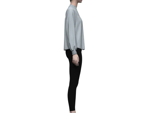 Female Raglan Blouse 3D Model