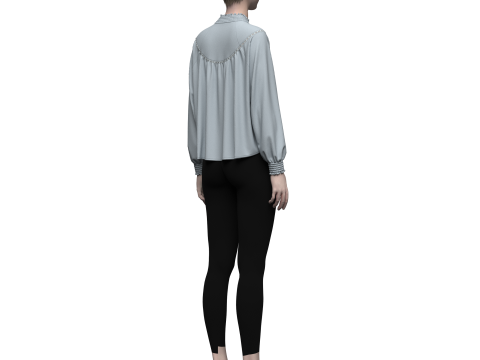 Female Raglan Blouse 3D Model