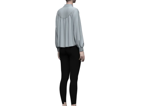 Female Raglan Blouse 3D Model