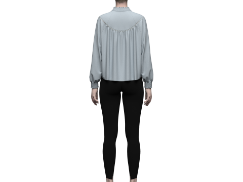 Female Raglan Blouse 3D Model