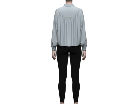 Female Raglan Blouse 3D Model