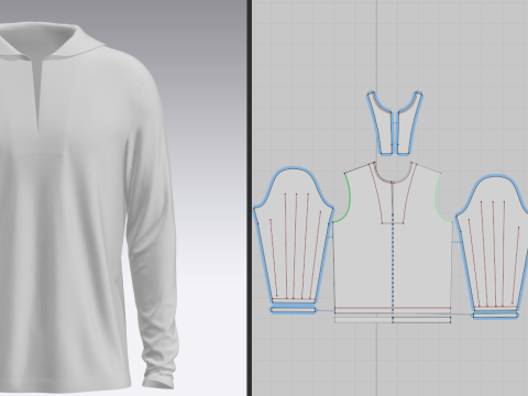 Male Sailor Shirt 3D Model