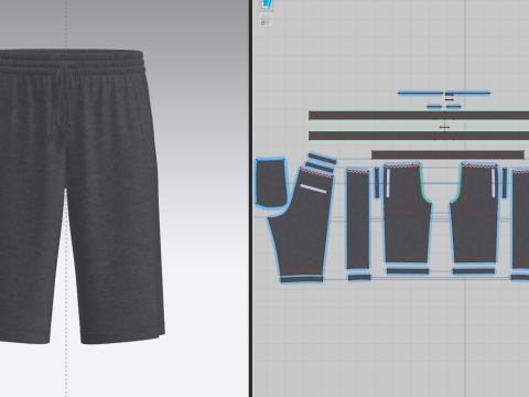 Male Track Shorts Modelo 3D