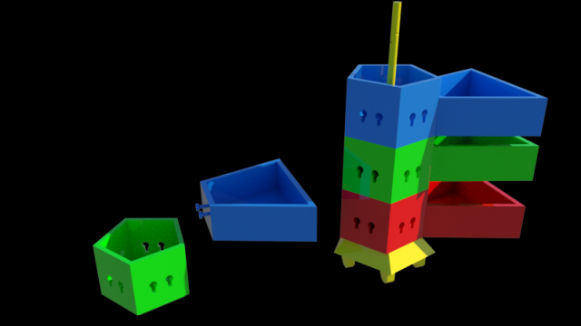 Children storage furniture 3D मॉडल .c4d .max .obj .3ds .fbx .stl .blend 
