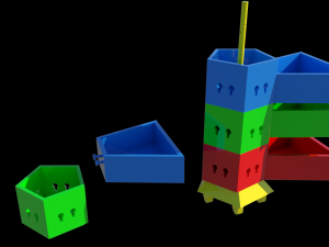 Children storage furniture 3D मॉडल