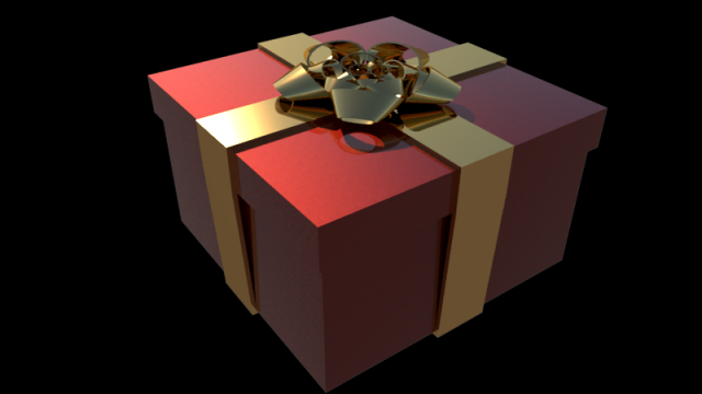 Ribbon christmas gift 3D Model .c4d .max .obj .3ds .fbx .stl .blend