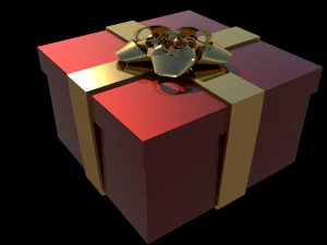 Wstążkowy prezent świąteczny Model 3D