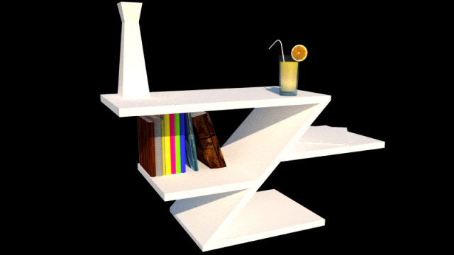 Modular convertible table shelf 3D Model .c4d .max .obj .3ds .fbx .stl .blend 