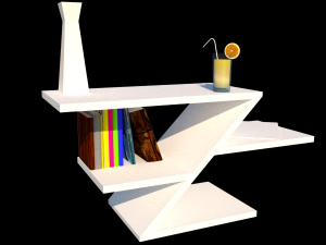 Modular convertible table shelf 3D-Modell