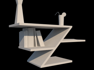 Modular convertible table shelf 3D Model