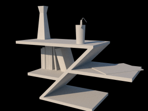 Modular convertible table shelf 3D Model