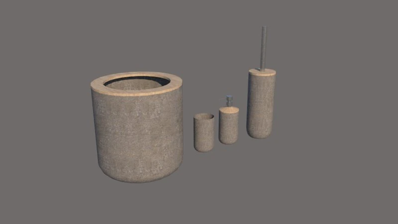 Bathroom set 3D Model .c4d .max .obj .3ds .fbx .stl .blend 