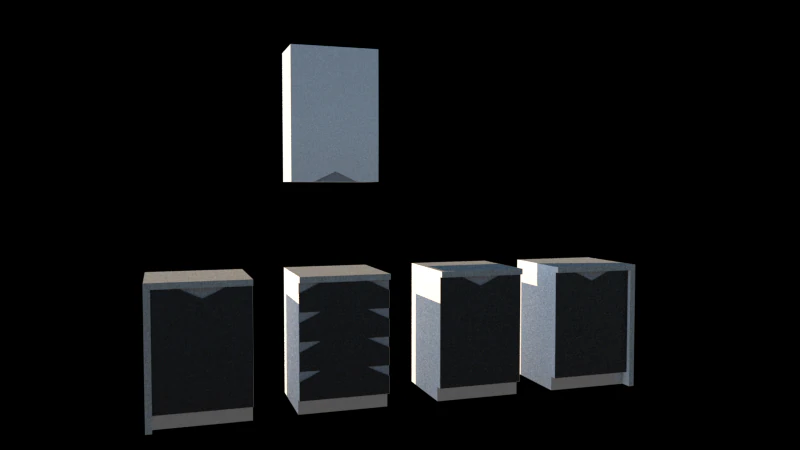 Kitchen cabinet 3D Model .c4d .max .obj .3ds .fbx .stl .blend 